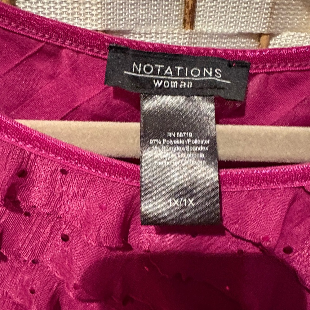 Notations Fuchsia Ruffled Blouse - Picture 4 of 8